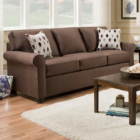Casual 84" Sofa with Rolled Arms
